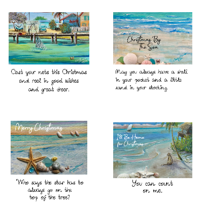 Christmas Note Cards Made From Table Top Paintings