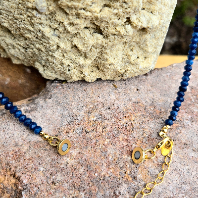 Sapphire And Herkimer Diamond Choker