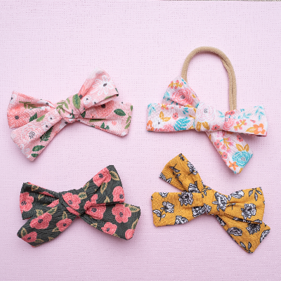 Cotton Floral Hand Tied Bows