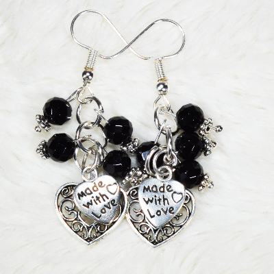 Earrings From Black Agate