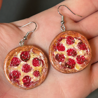 Whole Pizza Earrings