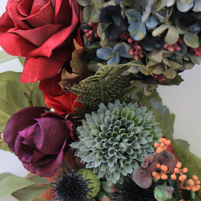 Indigo Harvest Fall Front Door Wreath