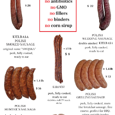 Fresh Polish Sausage -Kielbasa Biala Surowa