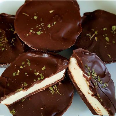 Dark Chocolate Peppermint Patties - 'The Healthy Sensation' - 5-Pc Box
