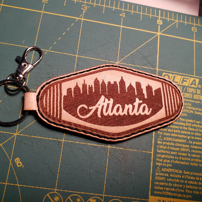 Laser Engraved/Hand Stitched Leather Keychains