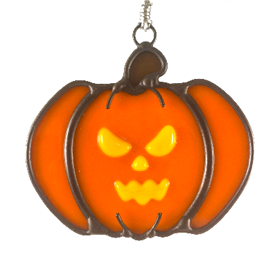 Stained Glass Jack-O-Lantern Ornament