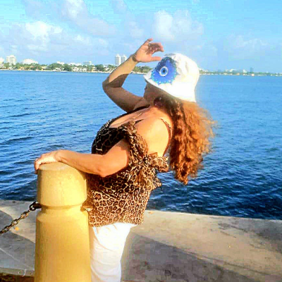 Hat Bucket Hand Painted Hat With Evil Eye & Mandala Decoration