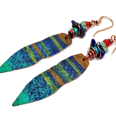 Custom Patina And Texture Earrings With Extras