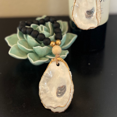 Oyster Shell Beaded Bottle Charm