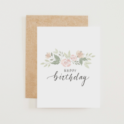 Pastel Floral Birthday Card