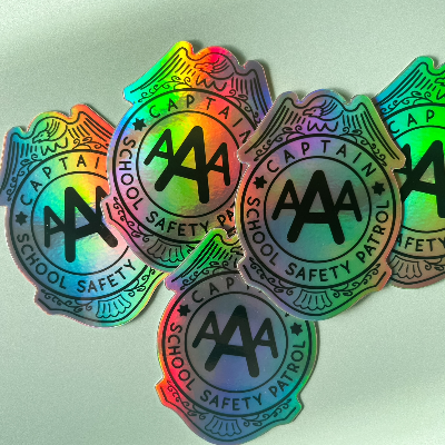 School Safety Patrol Badge Holographic Sticker
