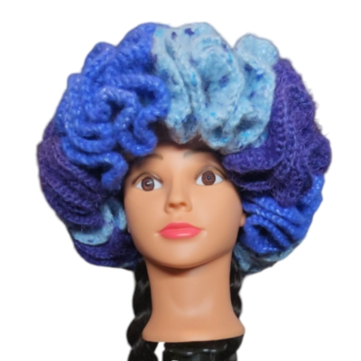 Handmade Crochet Hat Blue + Purple