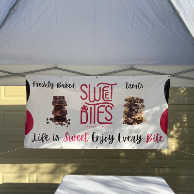 Tent For Display, Banner, And Sand Bags