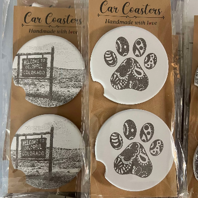 Cork & Ceramic Car Coasters