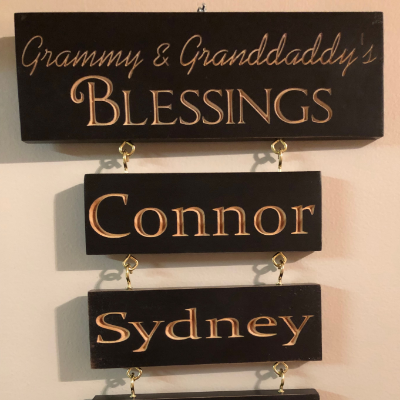 Grandchildren Hanging Name Sign