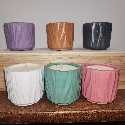 4 Oz 100% Soy Cement Candle White