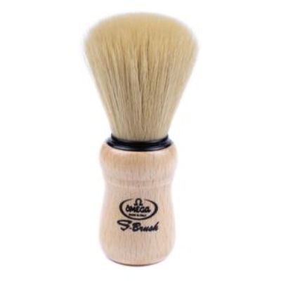 Omega Beech Wood Handle Synthetic Bristle Shaving Brush
