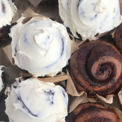 Sourdough Brioche Cinnamon Roll W/ Cream Cheese Glaze