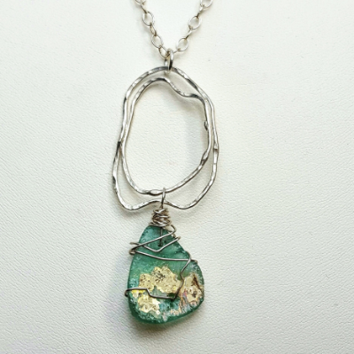 Sterling Silver And Roman Glass Pieces