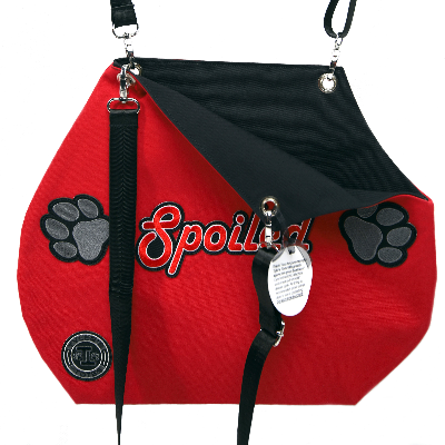 Spoiled Tote With Paw Prints- Red/Black
