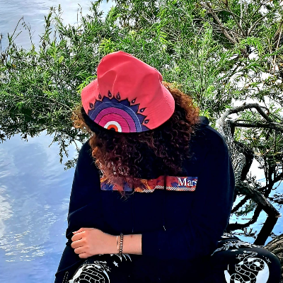 Hat Bucket Hand Painted Hat With Evil Eye & Mandala Decoration