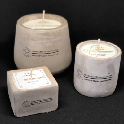 Beeswax Concrete Container Candles