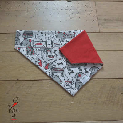 Black, Red, And Grey Dogs  In Flannel - Reversible