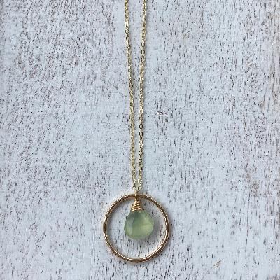Gold-Filled Prehnite Necklace