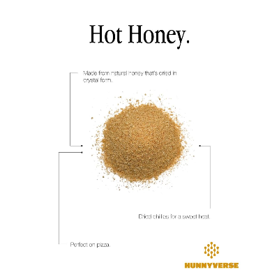 Dehydrated Honey Crystals - Hot - Skinny Packs - 30 Ct Pouch