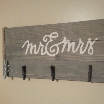 Rustic Wedding Photo Holder Mr. And Mrs. From Reclaimed Wood