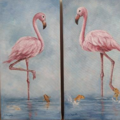 Pair Of Flamingos