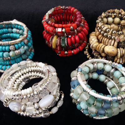Bracelets - Stone Beads, Glass Beads & Metal - Jewelry
