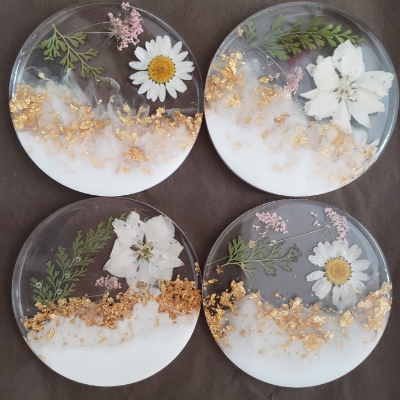 Pressed Flower Resin Coasters