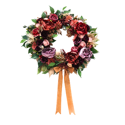 Holiday Market Collection I Fall/Winter Wreath No. 8 I Bordeaux & Blush Burgundy Holiday Wreath