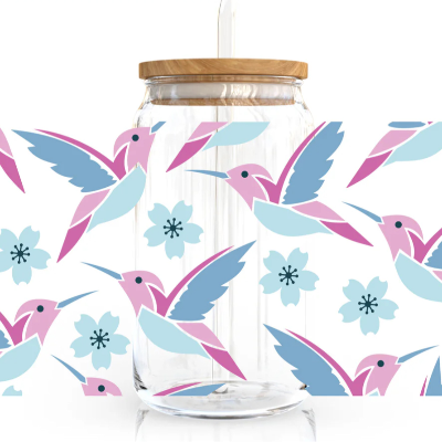 Spring Time Decorated Glass Cups (3 Designs)