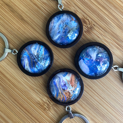 Key Chains And Necklaces From My Acrylic Pour Skins