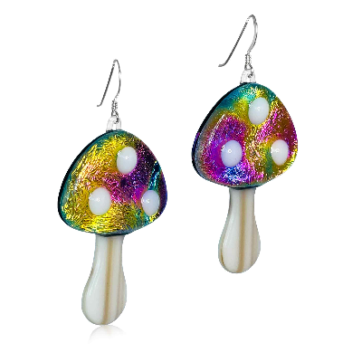 Xl Groovy Shrooms | Dichroic Mushroom Statement Earrings