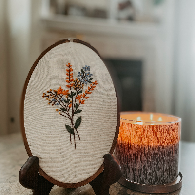 Fall Wildflower Oval Embroidery Hoop