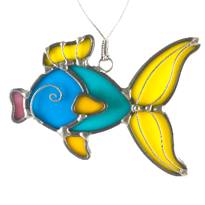 Stained Glass Tropical Fish Ornament