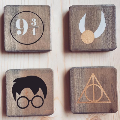 Harry Potter Painted Wooden Coasters