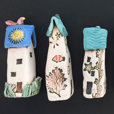 Little House Ceramic Plant Stakes