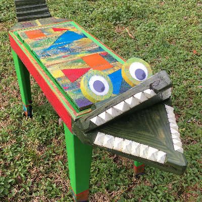 Hand Made Side Table/Whimsical Creature