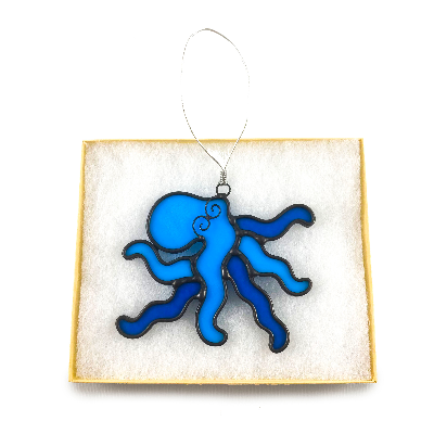 Stained Glass Octopus Ornament