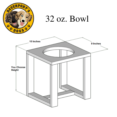 Farmhouse Dog Bowl Stand  Three Bowls - Davenport's Dogs