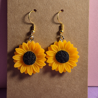 Sunflower Resin Earrings