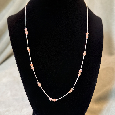 Pink Opal And Citrine Necklace