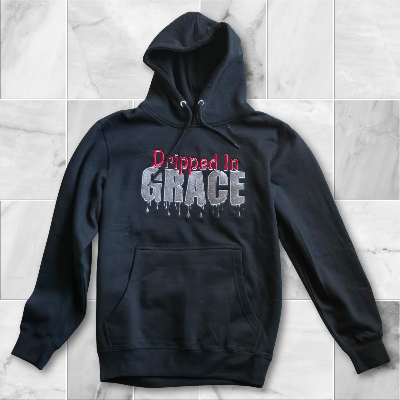 Dripped In Grace Heavyweight Luxury Streetwear Hoodie – Embroidered Premium Fleece