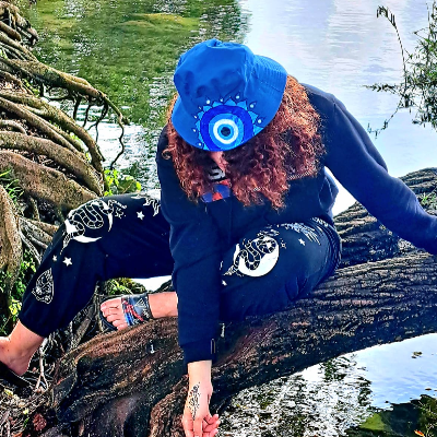 Hat Bucket Hand Painted Hat With Evil Eye & Mandala Decoration