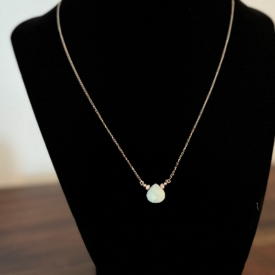 Blue Adventurine And Pink Opal Necklace