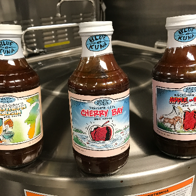"Detroit Ol' Smokey" Bbq Sauce, "Traverse City Cherry Bay" Bbq Sauce, "Mackinac Island Apple Smash" Bbq Sauce, And "Michigan's Southern Cousin" Bbq Sauce